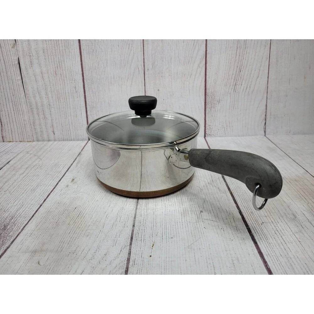 Revere Ware Vintage Copper Bottom Sauce Pan With Lid Free Shipping